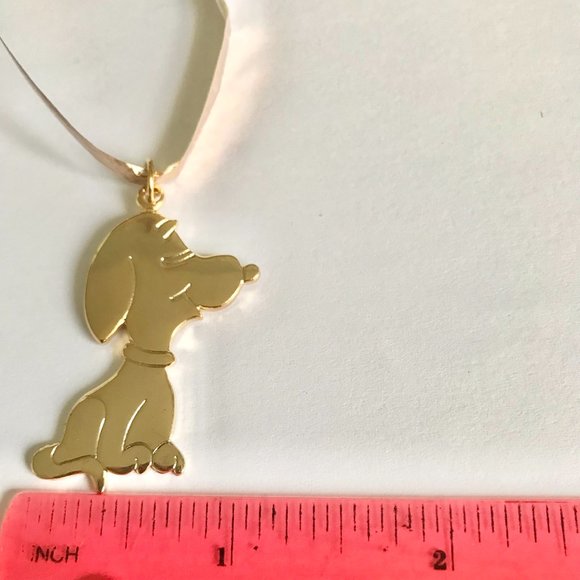 Vintage Snoopy Christmas Tree Ornaments Gold Tone Metal Set of 4 Dog Peanuts - Picture 8 of 9